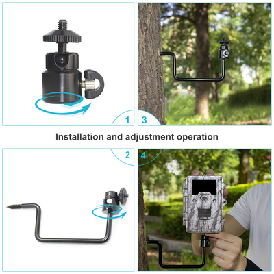 Kamera Berburu Kayu Metal Bracket Fittings Mountings Diperbaiki untuk Trail Kamera Margasatwa
