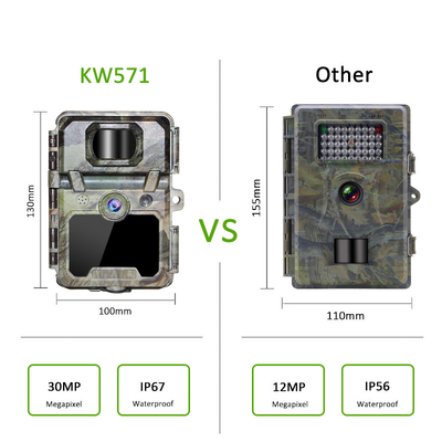 KW571 Factory OEM ODM Mini Wildlife Scouting Timelapse Trail Camera IP67 Sensor CMOS Tanpa Sinar dan SD Memory Night Vision