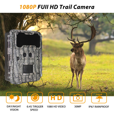 KW696 kamera berburu di luar ruangan lensa ganda 30MP tanpa cahaya jejak kamera 1080p penglihatan malam 512G untuk