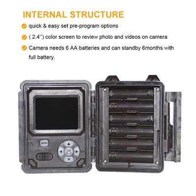 KW561 Trail Infra Cam Mini 30MP 0.25s Kecepatan Resolusi Video 4K Waterproof CMOS Sensor SD Me