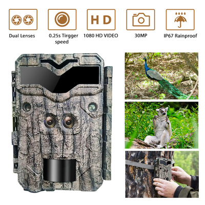 KW698A kamera jejak berburu dual-lens 2-sensor kamera pengintai 4K game kamera penglihatan malam