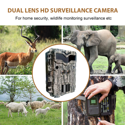 KW698A kamera jejak berburu dual-lens 2-sensor kamera pengintai 4K game kamera penglihatan malam