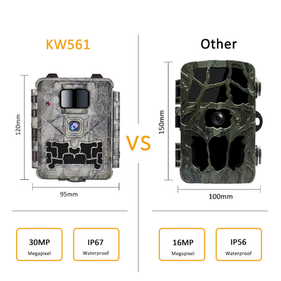 KW561 Trail Infra Cam Mini 30MP 0.25s Kecepatan Resolusi Video 4K Waterproof CMOS Sensor SD Me