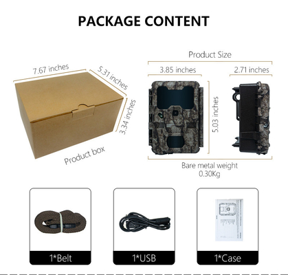 KW865 WIFI Hidden Camera waterproof IP67 20MP 0.6s kecepatan pemicu hingga 512GB penyimpanan jalur penglihatan malam Kamera