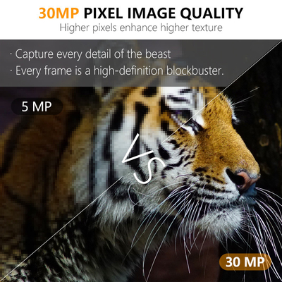 Fast Trigger Time Kamera Berburu 30MP dengan Video Foto dan Mode Video Foto untuk Pelacakan Margasatwa Kamera Berburu HD