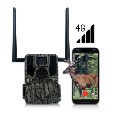 Kamera Perburuan & Trail Panel Surya 4G Kamera Wireless KW897 dengan Antenna Dual 100ft Jangkauan Malam 36MP 2K Video pada 30fps