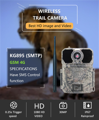 GSM MMS Wildlife Outdoor Trail Kamera CMOS Camo 30MP 4G 1080P Kamera Berburu