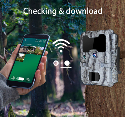 30MP Camo Wifi Surveillance Camera 140mA SDHC Card Untuk Pemantauan