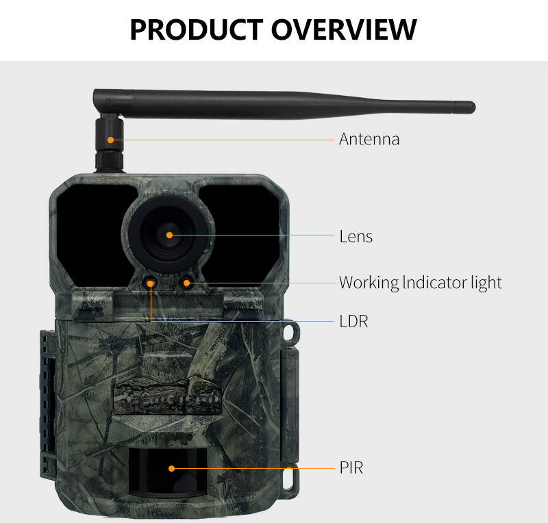 32MP 4G Trail Kamera dengan 0.2s Cepat Trigger Time dan Photo / Video / Photo Video Mode untuk Versatile