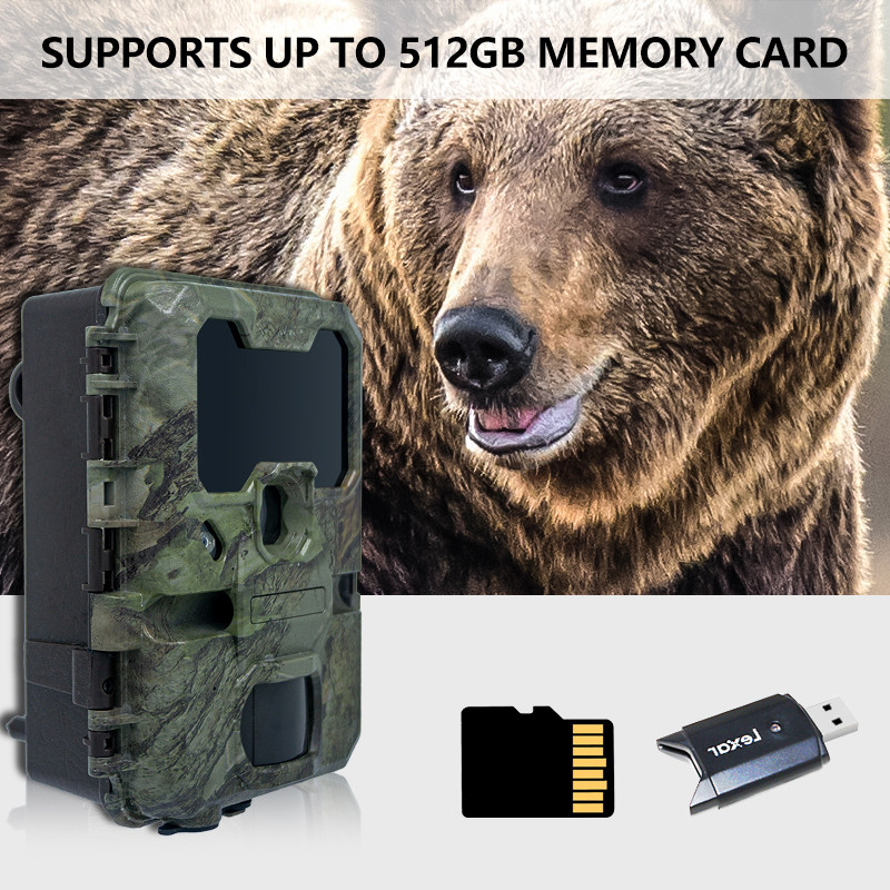 Kamera Trail KW866 dengan koneksi WIFI 0.25s kecepatan pemicu tahan air IP67 hingga 512GB penyimpanan 32MP 4K pada 30fps untuk shot buck