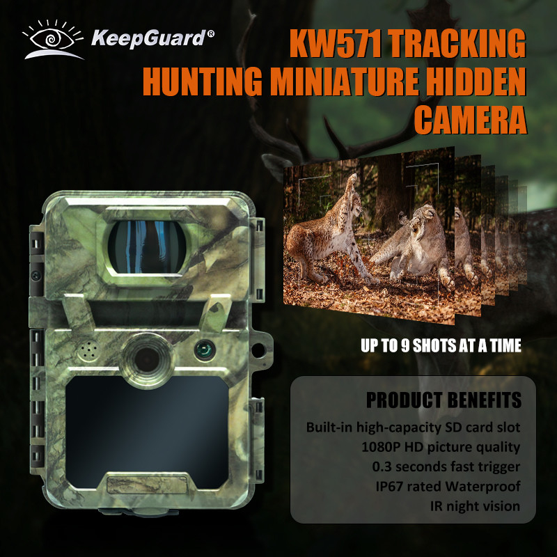 Kamera Pramuka Margasatwa Wireless Mini dengan Kamuflase 30MP IP66 Waterproof dan Fungsi PIR untuk Perburuan dan Keamanan